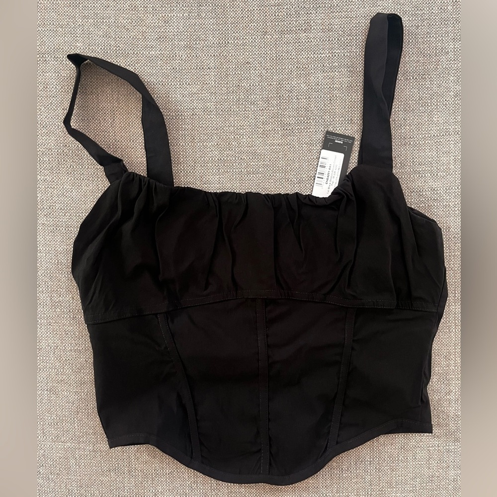 PrettyLittleThing Black Zippered Corset